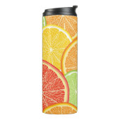 Grapefruit und orange abstrakter Hintergrund. Thermosbecher (Nach links gedreht)