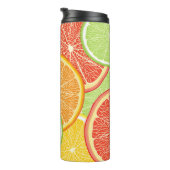 Grapefruit und orange abstrakter Hintergrund. Thermosbecher (Nach rechts gedreht)