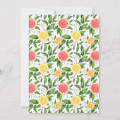 Grapefruit und Orange Summer Baby Sprinkle Einladung (Rückseite)