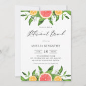 Grapefruit und Orange Summer Retirement Brunch Einladung (Vorderseite)