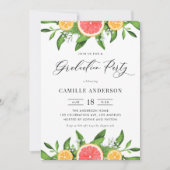 Grapefruit und Orangen Graduierungspartei Einladung (Vorderseite)