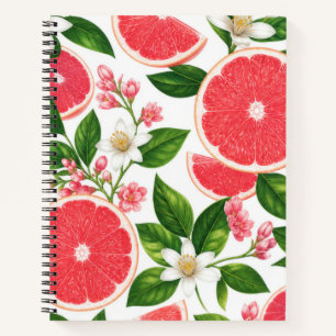 Grapefruit- und Zitrusblüten-Notizbuch Notizblock