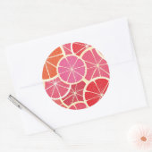 Grapefruit Vintag Runder Aufkleber (Umschlag)