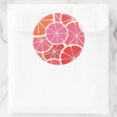 Grapefruit Vintag Runder Aufkleber (Tasche)