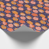 Grapefruit Vintag, tropisches Fruchtmuster. Geschenkpapier (Ecke)