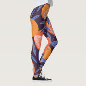 Grapefruit Vintag, tropisches Fruchtmuster. Leggings (Rechts)