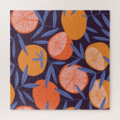 Grapefruit Vintag, tropisches Fruchtmuster. Puzzle (Horizontal)