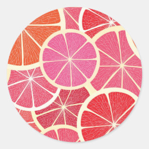 Grapefruit-Vintage-Hintergrund Runder Aufkleber