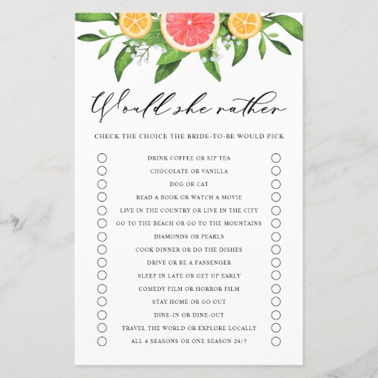 Grapefruit würde eher Brautparty spielen (Vorderseite)