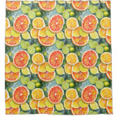 Grapefruit, Zitronen, Limonen und Orangen Citrus Duschvorhang (Vorderseite)