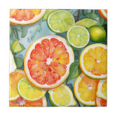 Grapefruit, Zitronen, Limonen und Orangen Citrus Fliese (Vorderseite)