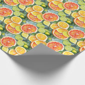 Grapefruit, Zitronen, Limonen und Orangen Citrus Geschenkpapier (Ecke)