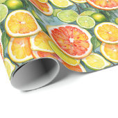 Grapefruit, Zitronen, Limonen und Orangen Citrus Geschenkpapier (Rolleneckpunkt)