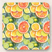 Grapefruit, Zitronen, Limonen und Orangen Citrus Getränkeuntersetzer (Vorderseite)
