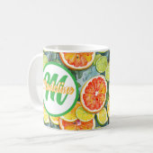 Grapefruit, Zitronen, Limonen und Orangen Citrus Kaffeetasse (Vorderseite Links)
