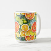Grapefruit, Zitronen, Limonen und Orangen Citrus Kaffeetasse (VorderseiteRechts)