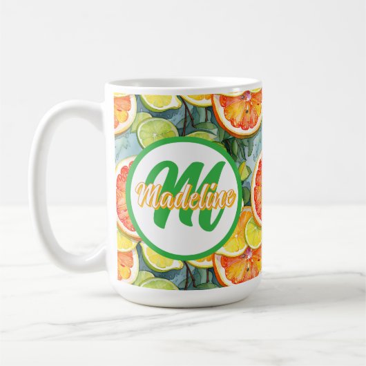 Grapefruit, Zitronen, Limonen und Orangen Citrus Kaffeetasse (Links)