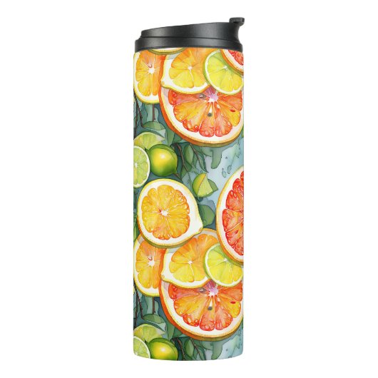 Grapefruit, Zitronen, Limonen und Orangen Citrus Thermosbecher (Nach links gedreht)