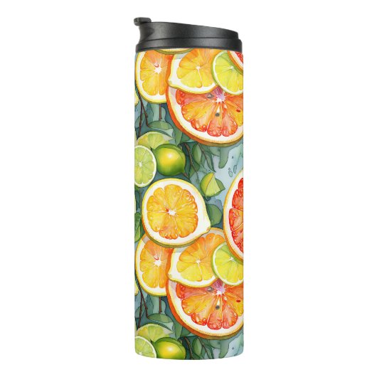 Grapefruit, Zitronen, Limonen und Orangen Citrus Thermosbecher (Nach rechts gedreht)