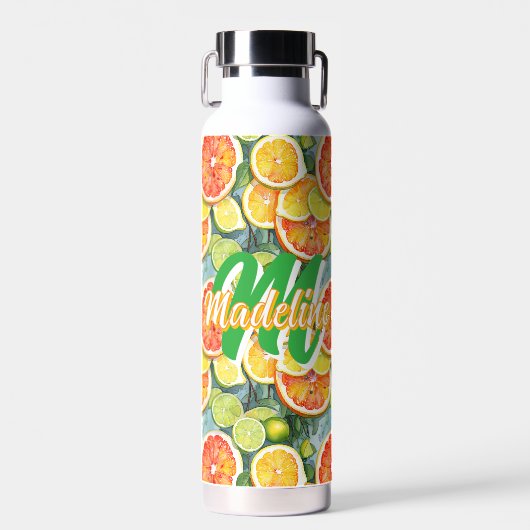 Grapefruit, Zitronen, Limonen und Orangen Citrus Trinkflasche (Vorne)