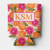 Grapefruitfarbenmonogramm Dosenkühler (Vorderseite)