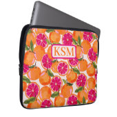Grapefruitfarbenmonogramm Laptopschutzhülle (Vorne Rechts)