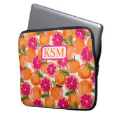 Grapefruitfarbenmonogramm Laptopschutzhülle (Vorderseite Links)
