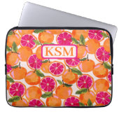 Grapefruitfarbenmonogramm Laptopschutzhülle (Vorderseite)