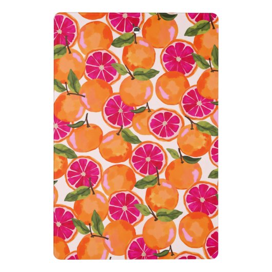 Grapefruitfarbenmonogramm Mini Klemmbrett (Rückseite)