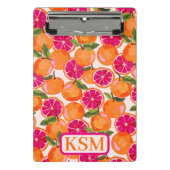 Grapefruitfarbenmonogramm Mini Klemmbrett (Vorderseite)