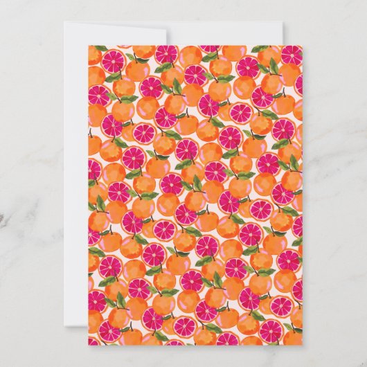 Grapefruitmonogramm Einladung (Rückseite)