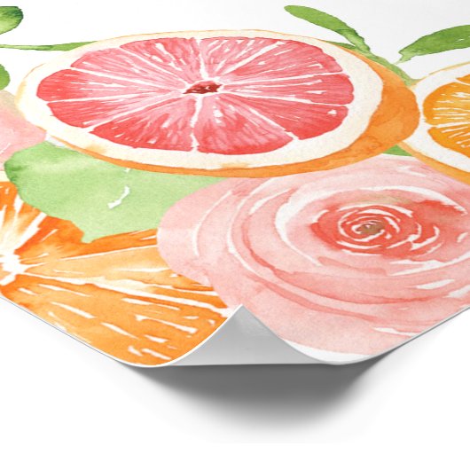 Grapefruits Citrus Brautparty Begrüßungszeichen Poster (Ecke)