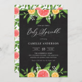 Grapefruits und Orangen Chalkboard Baby Sprinkle Einladung (Vorne/Hinten)