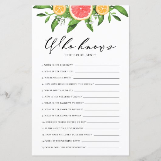 Grapefruits und Orangen, die die Braut am besten k (Vorderseite)