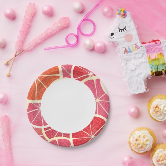 Grapefruits Vintager Hintergrund Pappteller (Party)