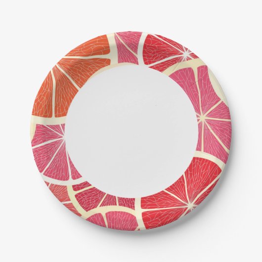 Grapefruits Vintager Hintergrund Pappteller (Vorderseite)