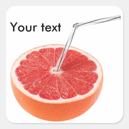 Grapefruitsaft Quadratischer Aufkleber (Vorderseite)