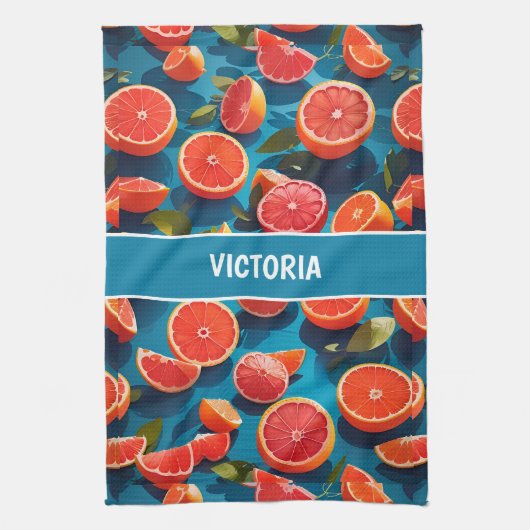 Grapefruitsaft Rainbow Custom Muster Geschirrtuch (Vertikal)