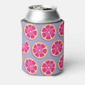 Grapefruitscheiben, lila Muster. Dosenkühler (Kanne Rückseite)