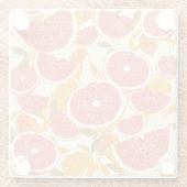 Grapefruitscheiben mit Blätter Glasuntersetzer (Rückseite)