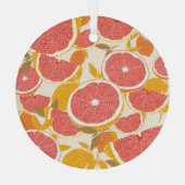 Grapefruitscheiben mit Blätter Ornament Aus Glas (Rückseite)
