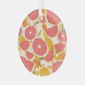 Grapefruitscheiben mit Blätter Ornament Aus Glas (Vorderseite links)