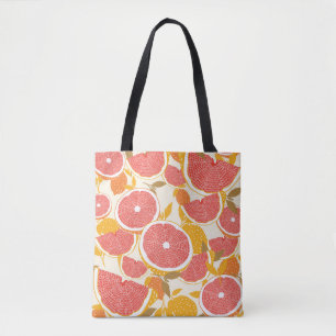 Grapefruitscheiben mit Blätter Tasche