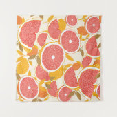 Grapefruitscheiben mit Blätter Wandteppich (Vorderseite (Horizontal))