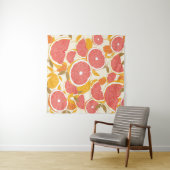 Grapefruitscheiben mit Blätter Wandteppich (Beispiel (Horizontal))