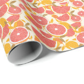 Grapefruitscheiben mit Blättern Geschenkpapier (Rolleneckpunkt)