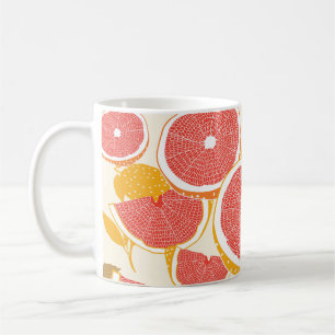 Grapefruitscheiben mit Blättern Kaffeetasse