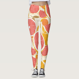 Grapefruitscheiben mit Blättern Leggings