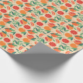 Grapefruitscheiben, modernes, nahtloses Muster. Geschenkpapier (Ecke)