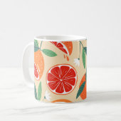 Grapefruitscheiben, modernes, nahtloses Muster. Kaffeetasse (Vorderseite Links)